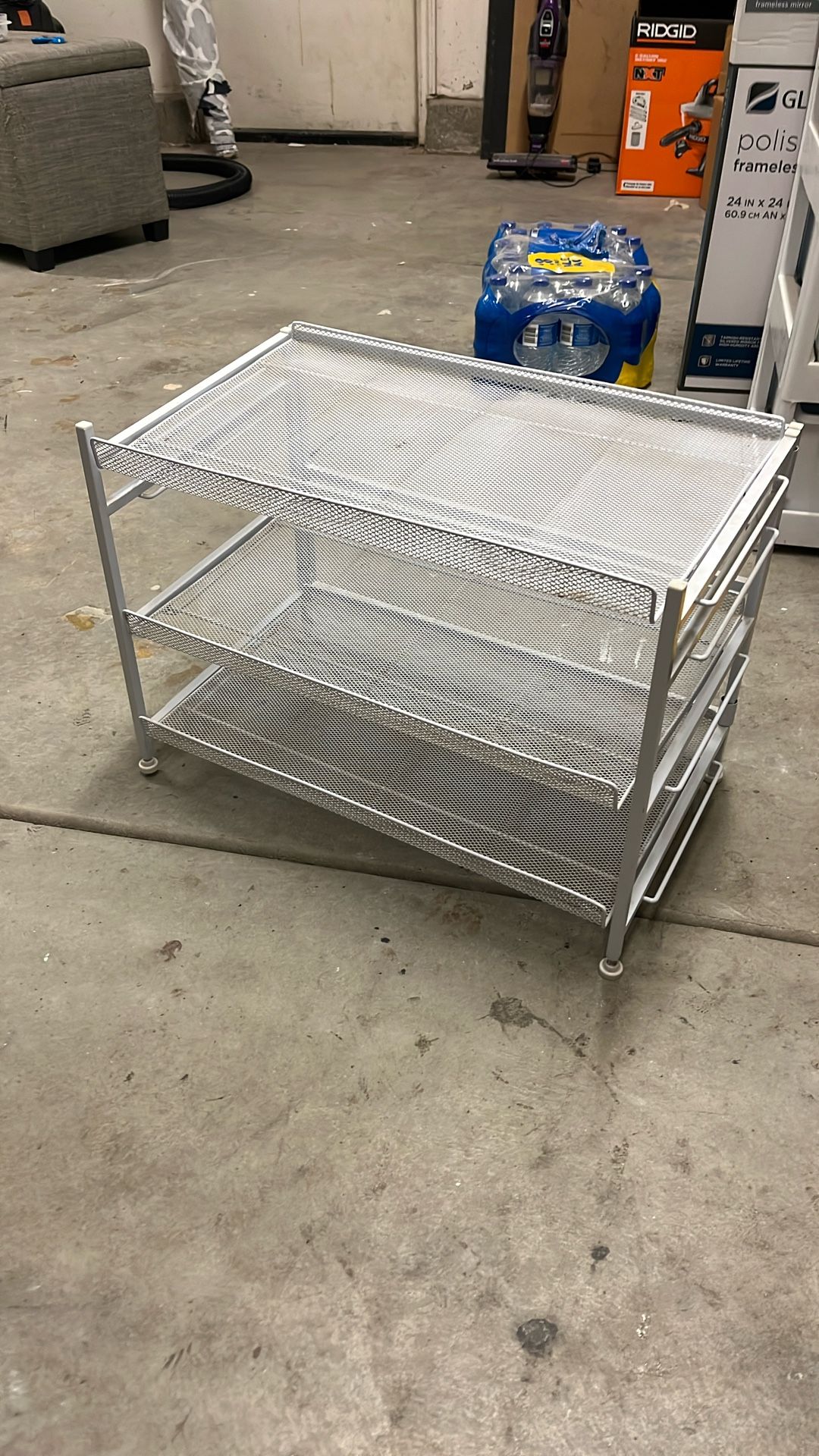 3tiered shelf. Storage shelves good for office kitchen bathroom or garage