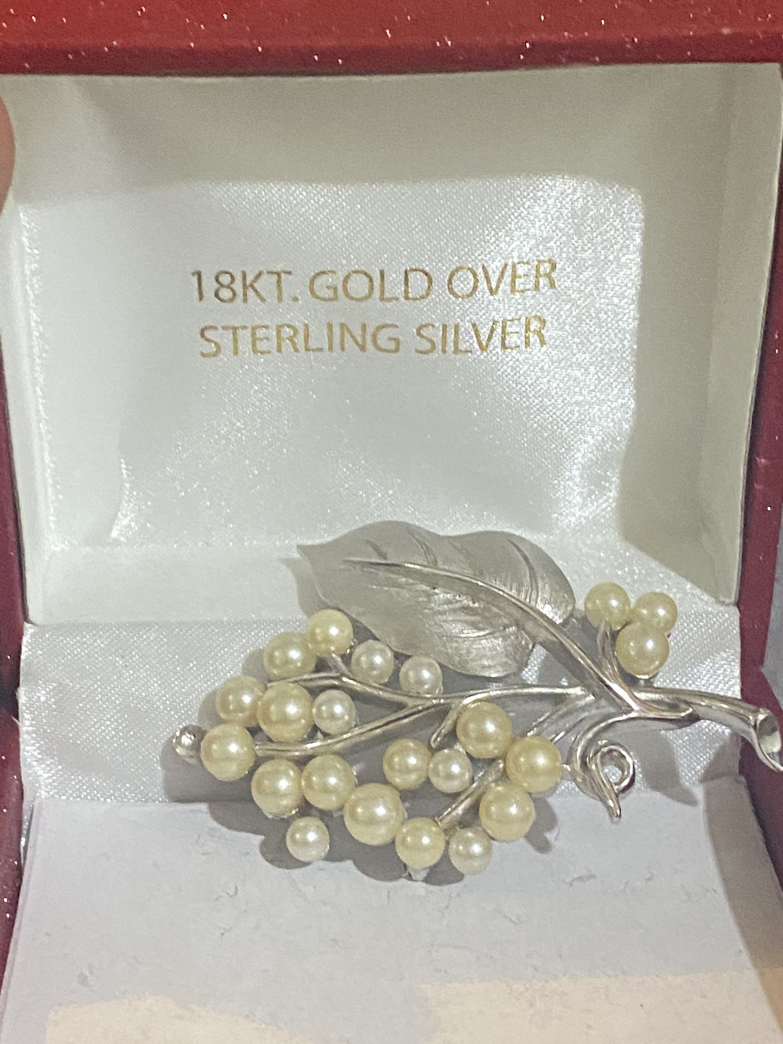 18k Gold Over Sterling Silver Brooch