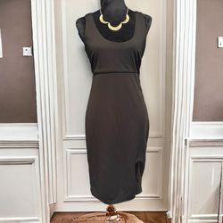 Alexia Admor Black Bodycon Dress Thigh Slit Size 6