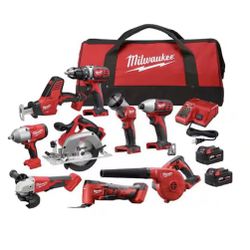 BRAND NEW IN BOX Milwaukee M18 18-Volt Lithium-Ion Cordless Combo Kit (9-Tool) with (2) Batteries, Charger, and Tool Bag