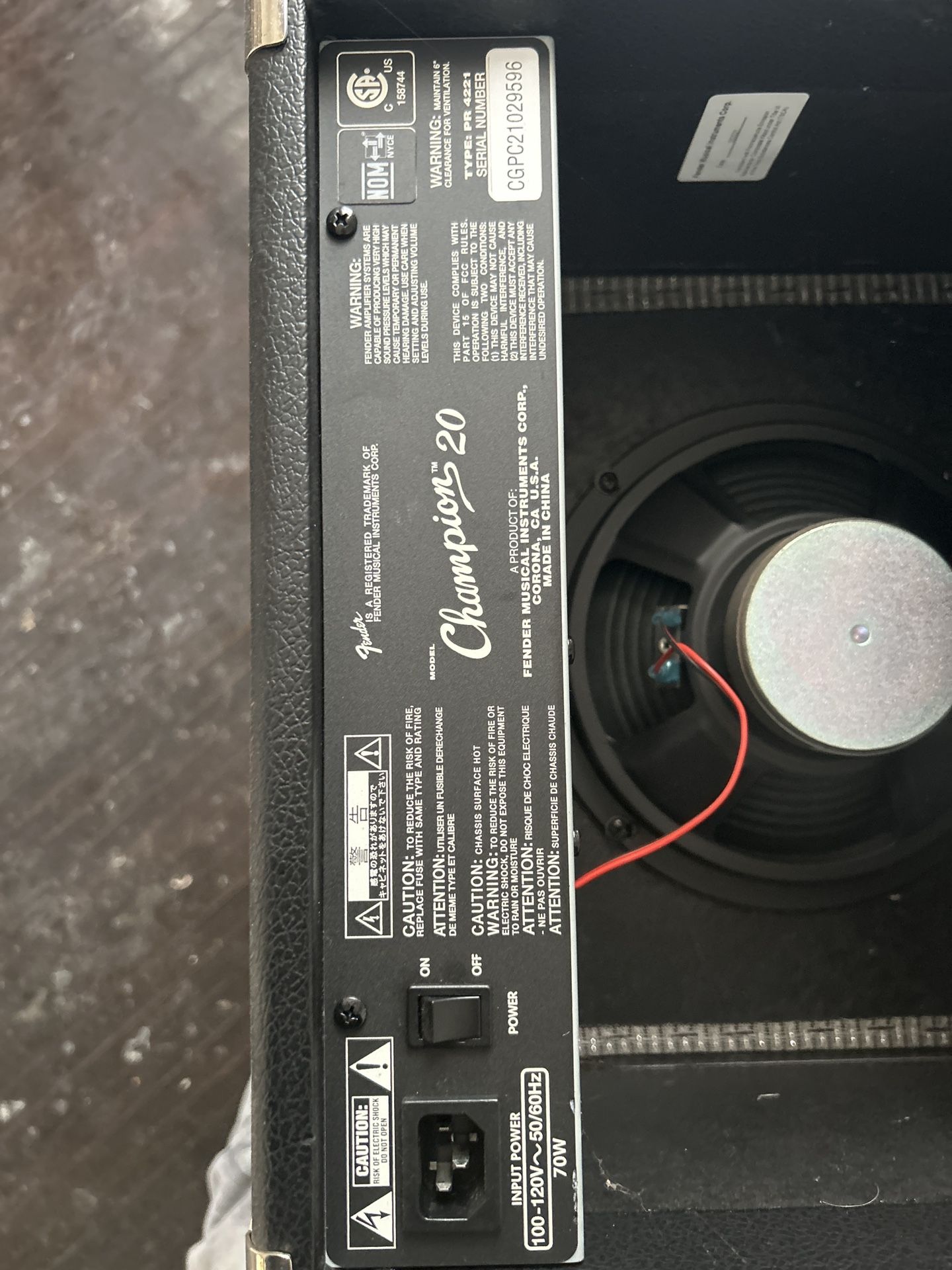 Fender Champion 20 guitar Amplifier
