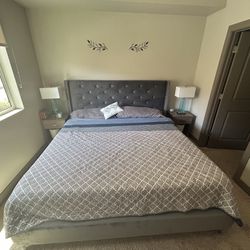 Bedroom Set: King Size Bed & Night Stands
