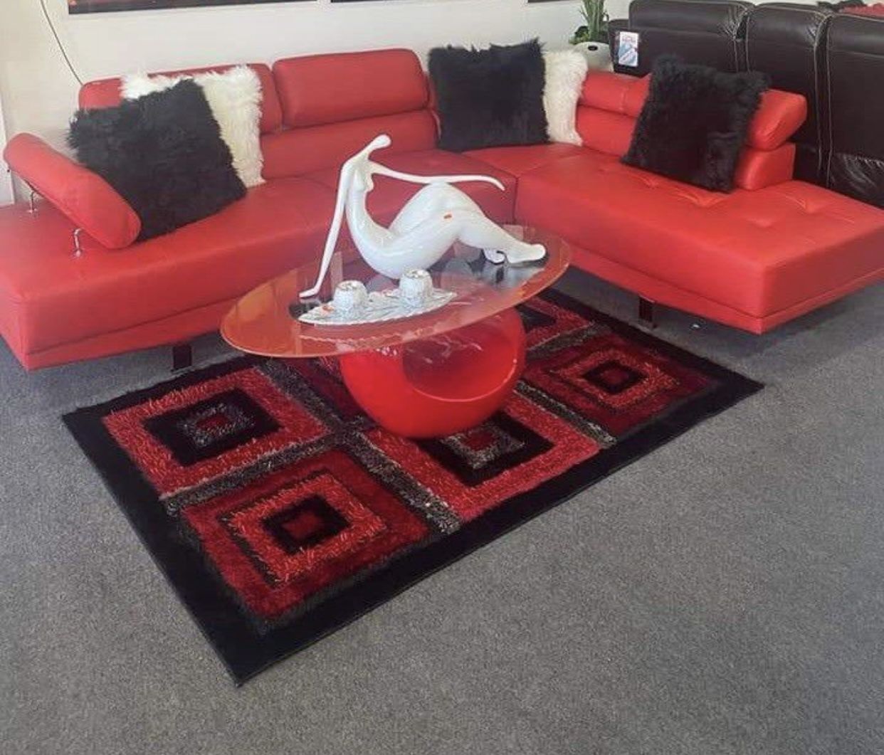 New Red Sectional Sofa Couch