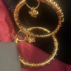 Versace Madusa Hoop Earrings New