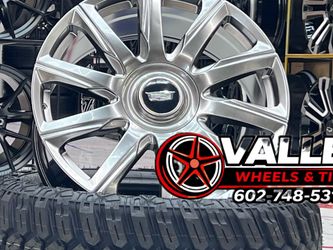22x9 Cadillac Chevy gmc  Oem   Rolling caps Cadillac  6x139mm $995 wheel exchange  $0 down  Set 4