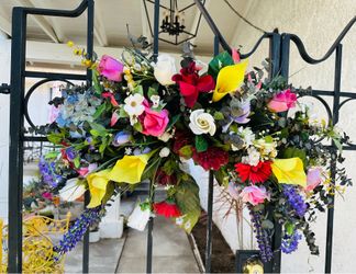 Swag of artificial flowers