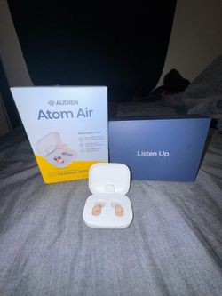 Audien Atom Air OTC Hearing Aids - Lightweight & Invisible, 24Hr Battery, FDA Registered, No App Needed, $149/Pair