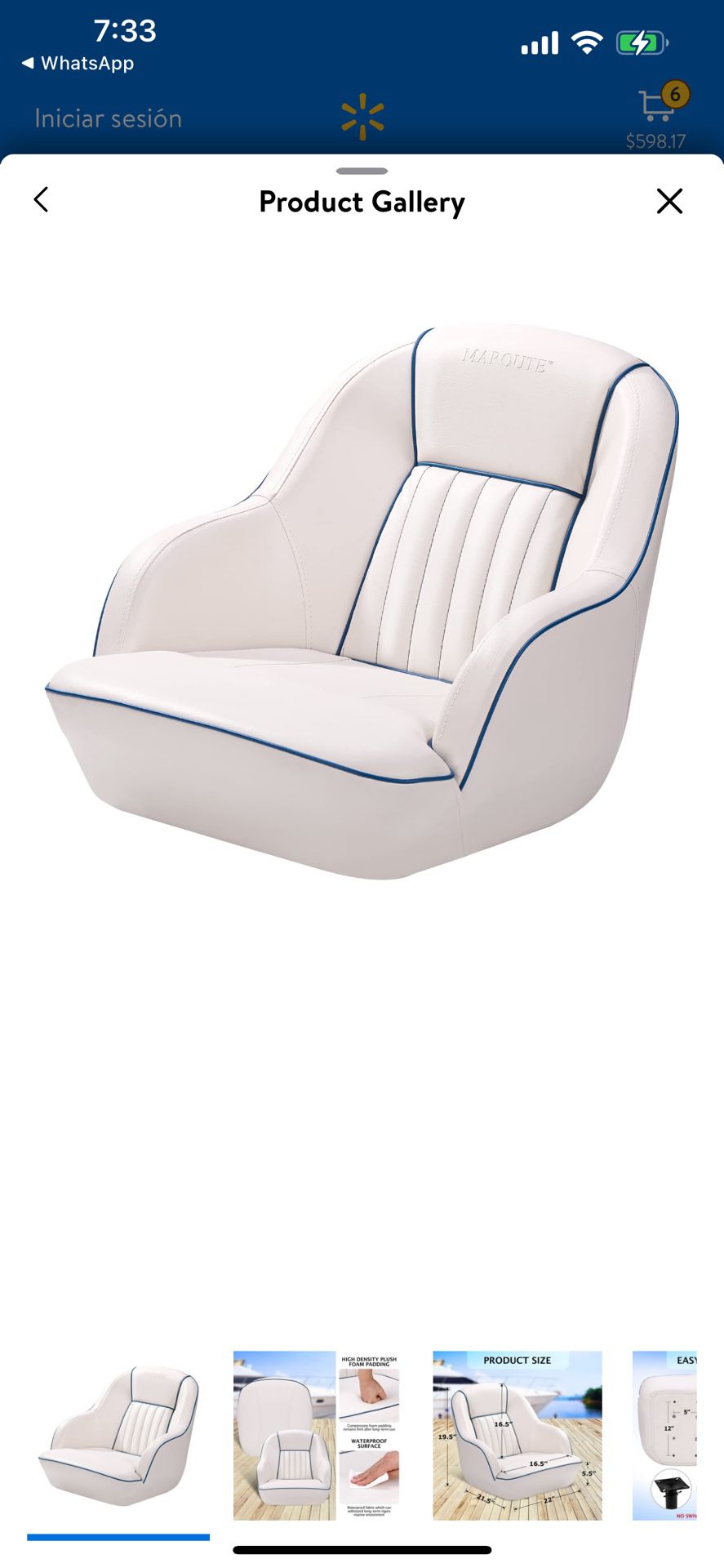 HA-EMORE Pontoon Boat Seat Captains Bucket Seat with Boat Seat Cover White 