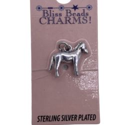 Bliss sterling silver pleated carousel horse charm- New