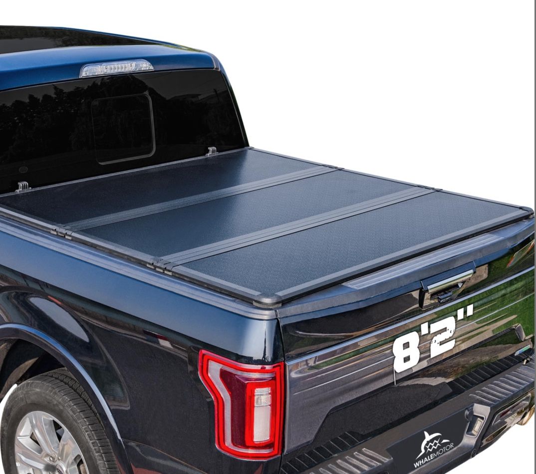 *MISSING HARDWARE* Hard Folding Truck Bed Tonneau Cover Compatiable With Ford Super Duty 8.2 FT Long Box,