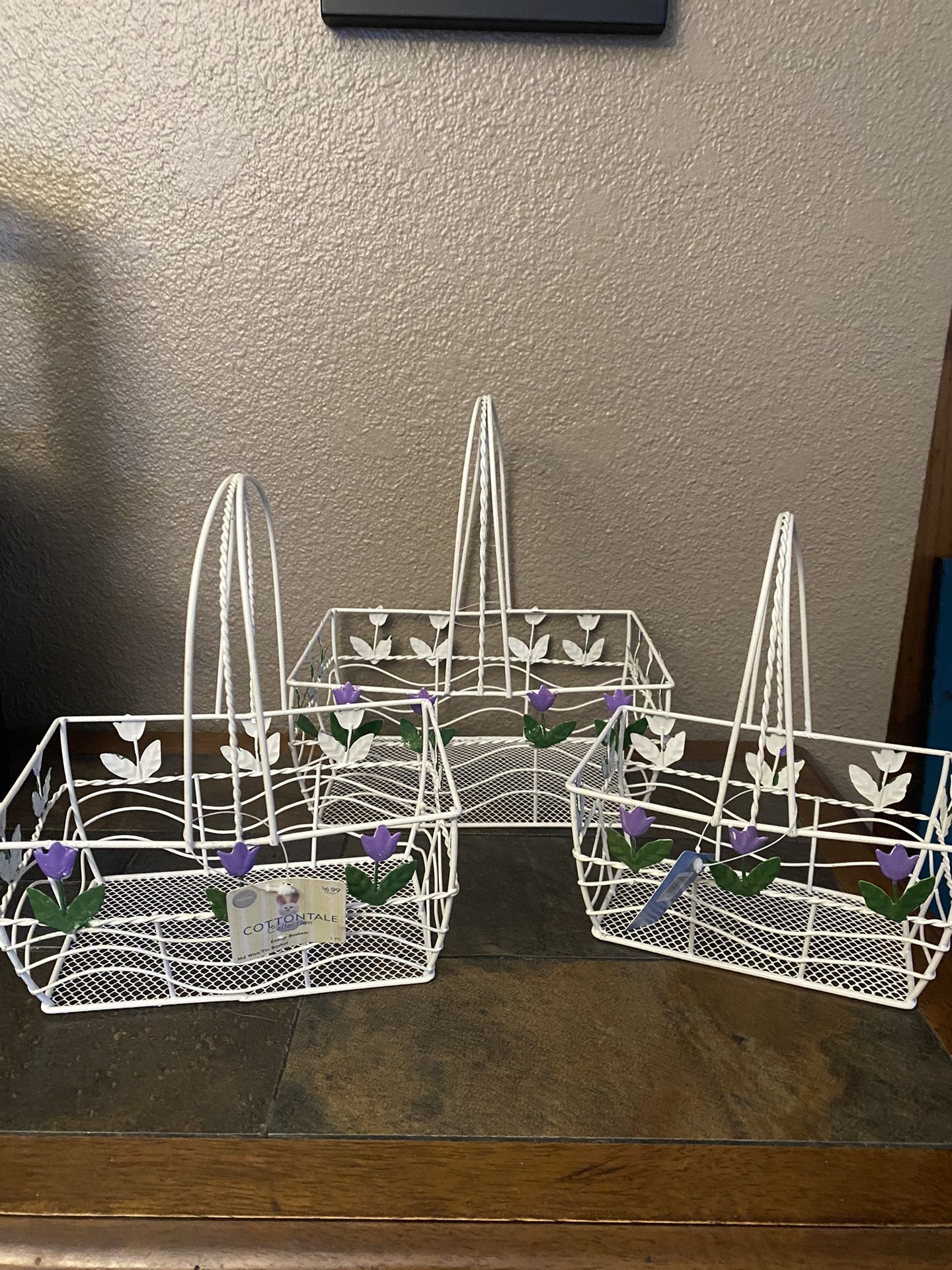 Wire Tin Baskets Set of 3