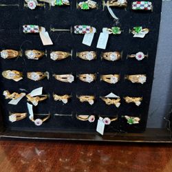32 Beautiful 18ct Gold Electro Plated Rings 