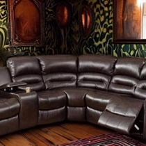 New Power Reclining Sectional.  Brown Leather.  111” X 98”.  Free Delivery!