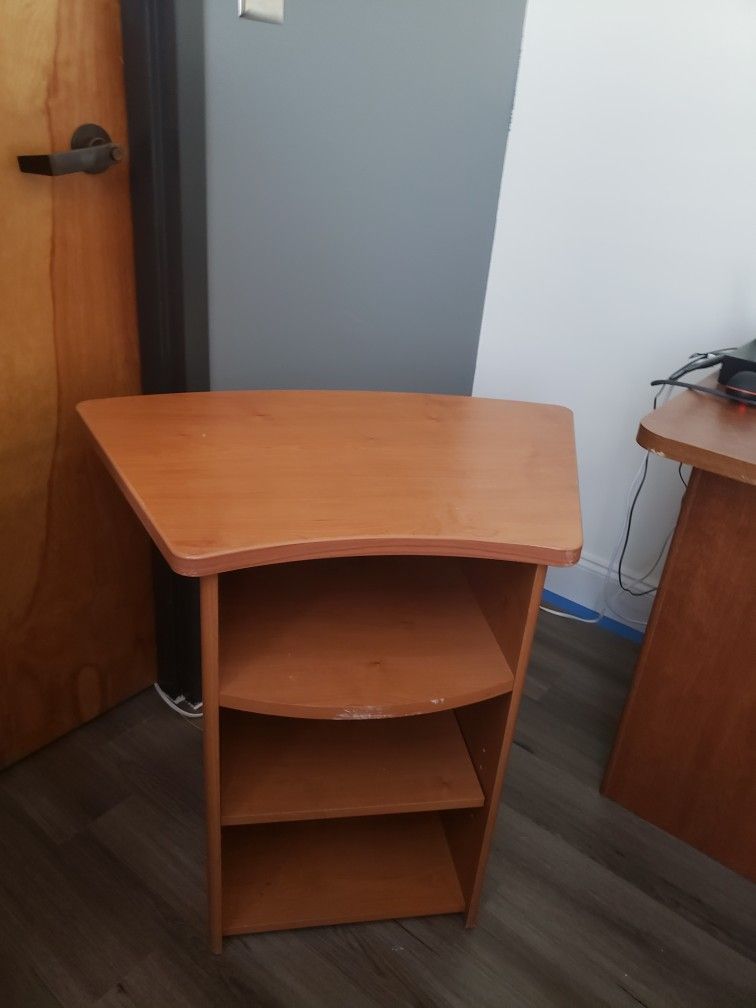 Desk with Bookcase & Two Side Tables