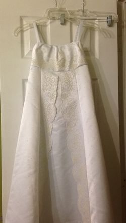 Girls White Dress - Size 8