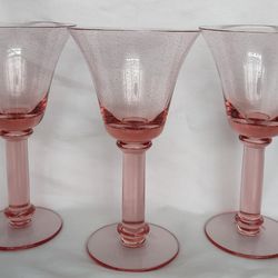 Three Heavy Crystal Wine Glasses, Set of 3 