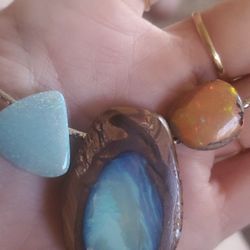 So Pretty One Of A Kind Opal Gold Necklace!