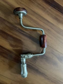 Antique Hand Drill with wooden handles!