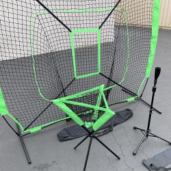 New $95 Baseball (3pc) Practice Set includes the 7x7’ Net Bow Frame, Ball Tee and Caddy Bag