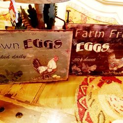Farmhouse Rustic Metal Chicken/Rooster Signs Home Decor