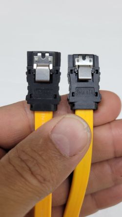 1.5 ft Yellow SATA Data Cable with Metal Locking Latches
