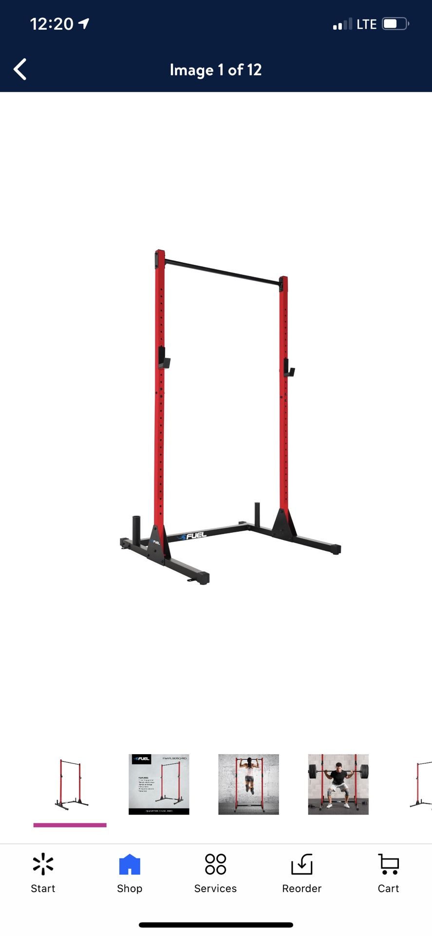 Fuel Pureformance Power Squat Rack, Red weight lifting