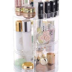 360 Rotating Large Capacity Cosmetic Storage Display Box Vanity Shelf