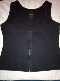 Rachel Active Black Zip-Front Tank Top Large to Extra Large women's activewear