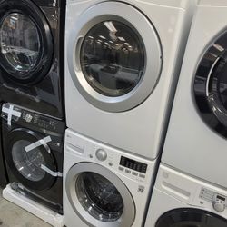 LG Front Loading Washer And Stackable Gas Dryer Set 