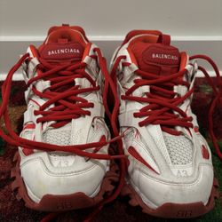 Red And White Balenciaga tracks 