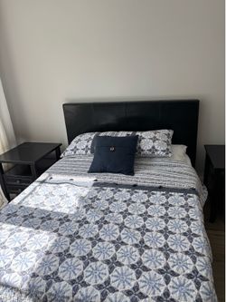 Queen bedroom set with two matching nightstands