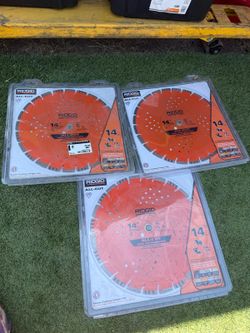 RIDGID $95 each cada uno
14 in. All-Cut Diamond Blade
