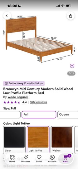 Bronwyn full size bed frame from Wayfair