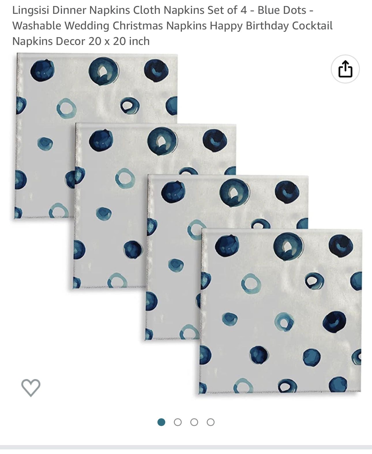 Blue Dot Cloth Napkins