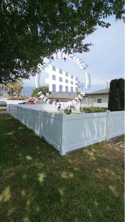 White vinyl fence