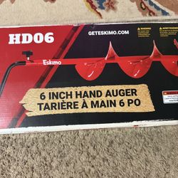 New - 6 Inch Hand Auger For Ice Fishing - HD06 - Eskimo Brand