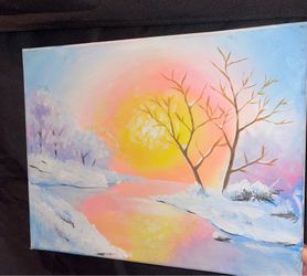 Student artwork. Hand-painted.