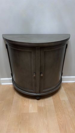 Gray Half moon entryway table