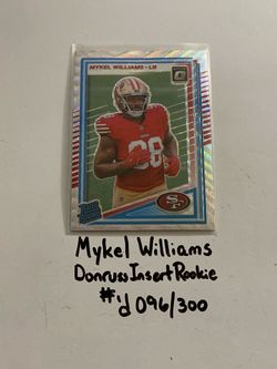 Mykel Williams San Francisco 49ers LB Donruss Short Print Insert Rookie Card. #’d 096/300.