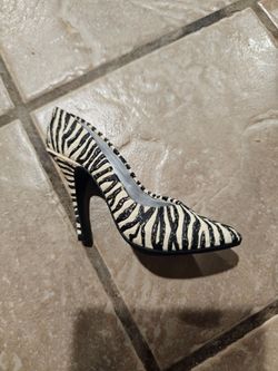 Zebra Print High Heel Shoe Figurine