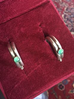 Sterling silver and Emerald Earrings
