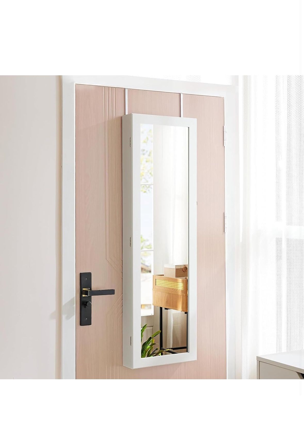 Over-door Locking Jewelry Cabinet & Mirror