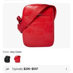 SUPREME x LACOSTE Leather Shoulder Bag