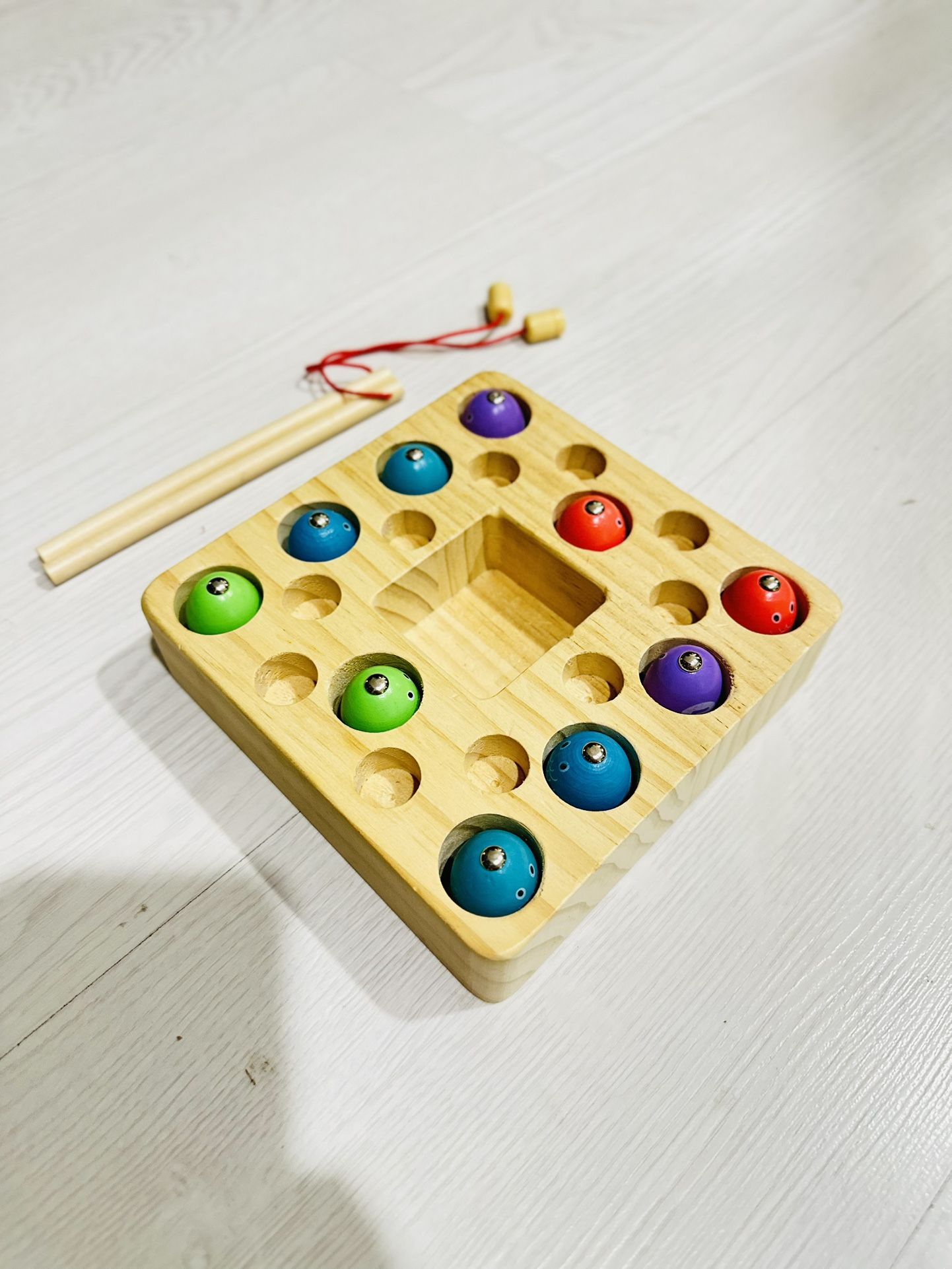 Wooden Magnetic Fishing Game for Toddlers, Montessori Sensory Preschool