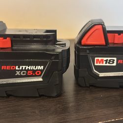 NEW MILWAUKEE M18 5.0 BATTERIES 