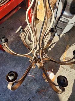 Large Wrought Iron Multi-Arm Chandelier