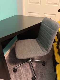 Custom built corner black desk