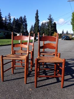 Antigue French rush seat chairs