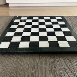 Marble or Stone Tiled Chess or Checkers Playing Board 