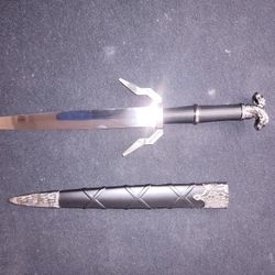 Double Snake Hilted Dagger from Ireland - With Stand & Sheath